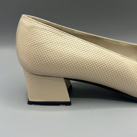 Stuart Weitzman Textured Embossed Block Heel Pumps - Picture 6 of 9